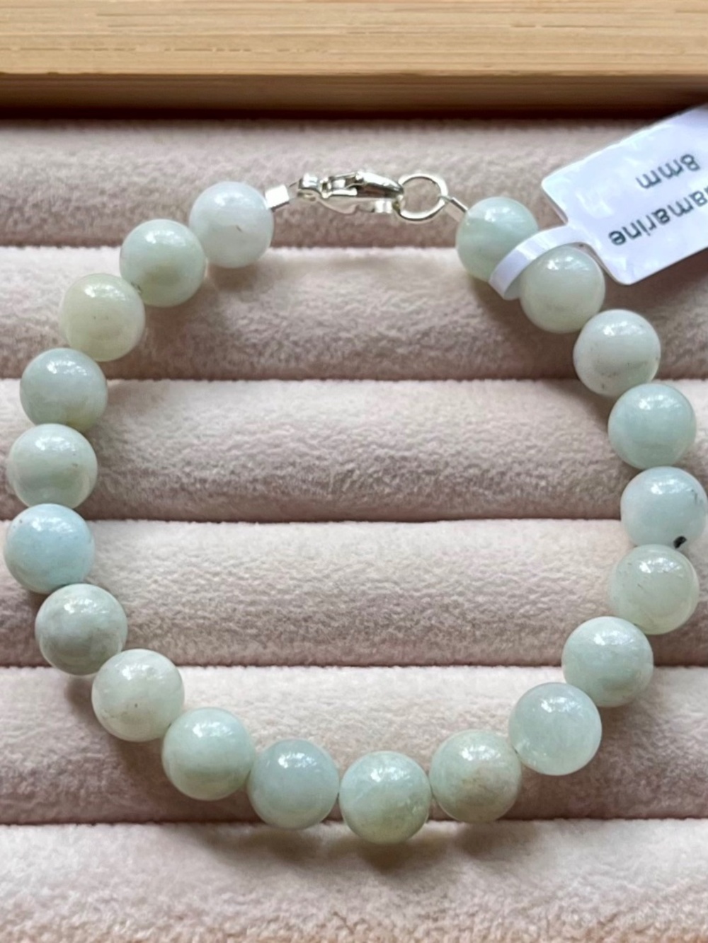 B034 | Natural Aquamarine Beaded Bracelet